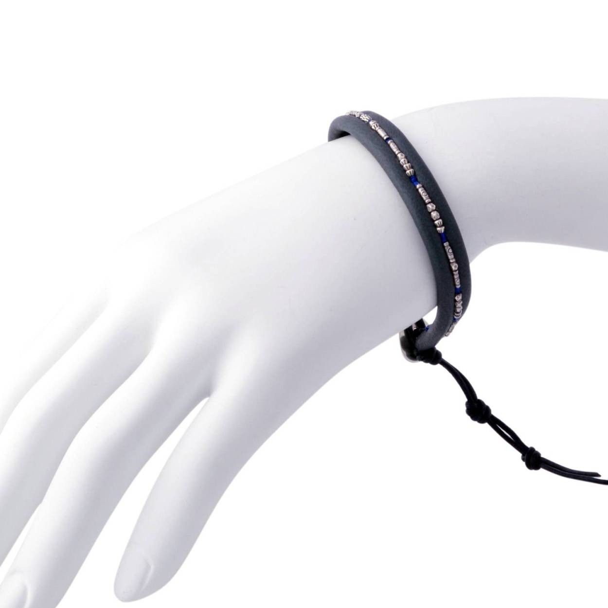 チャンルー CHAN LUU BSM-1656 STP BED/PWT ビーズ＆レザー メンズ １連ラップ ブレスレット