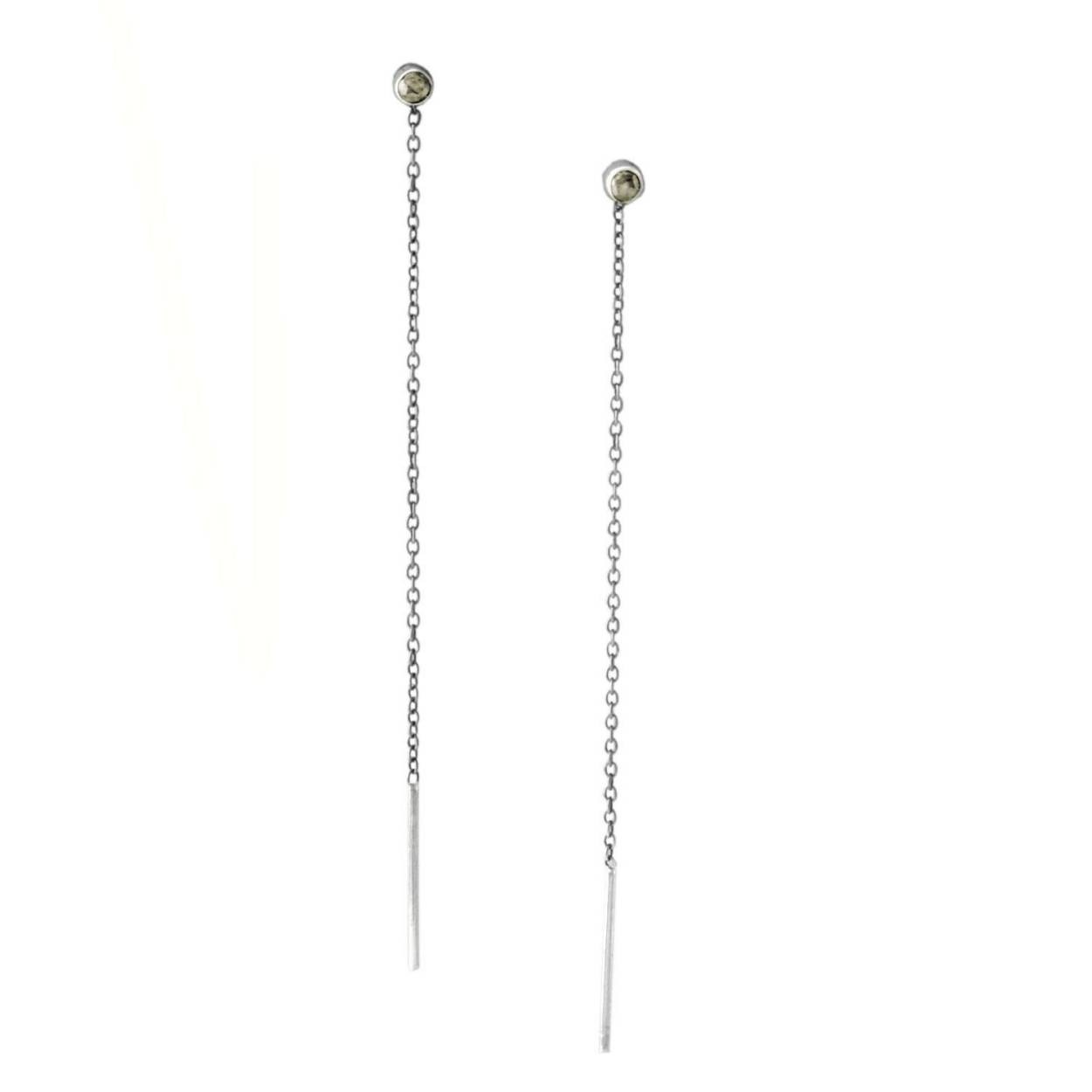 チャンルー CHAN LUU ESF-4501 SV  シャンパン ダイアモンド 0.10ct スレッド スルー ピアス