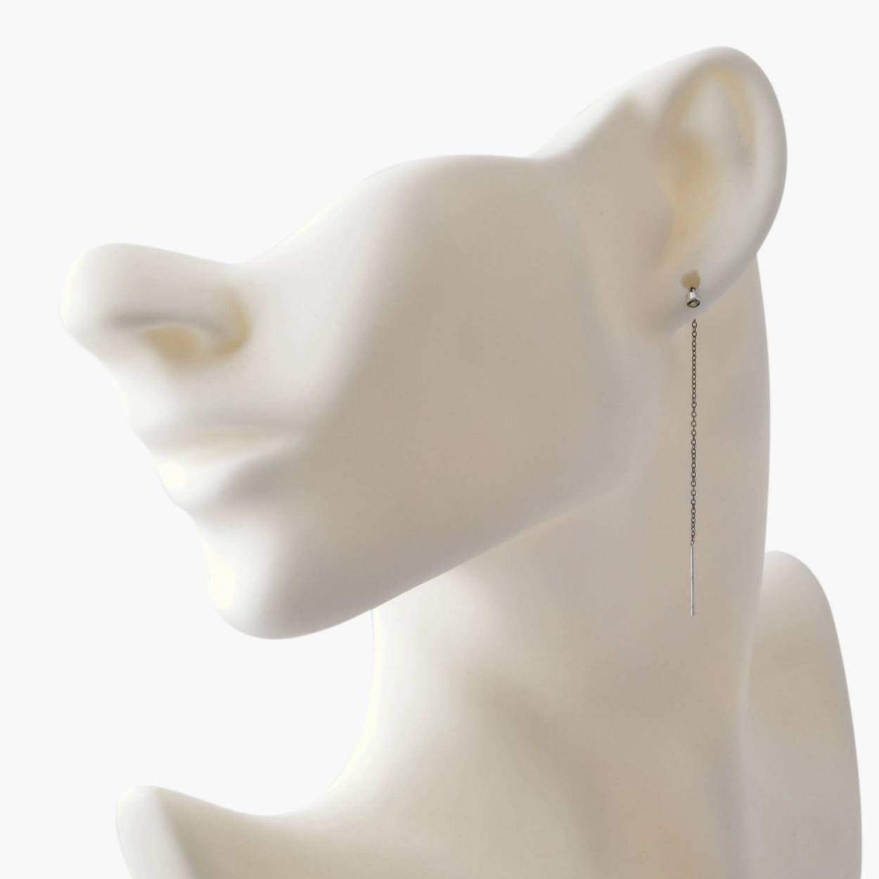 チャンルー CHAN LUU ESF-4501 SV  シャンパン ダイアモンド 0.10ct スレッド スルー ピアス