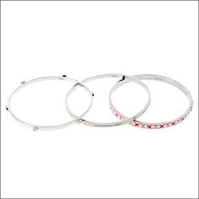 コーチ ≪取り寄せ商品≫ シグネーチャー パヴェ 3連 バングル ブレスレット  96811/SV/FX/B