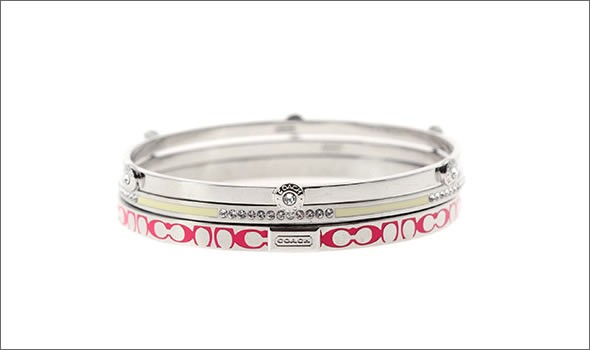 コーチ ≪取り寄せ商品≫ シグネーチャー パヴェ 3連 バングル ブレスレット  96811/SV/FX/B