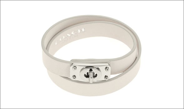 コーチ ≪取り寄せ商品≫ ターンロック金具 ダブルラップ 2重巻 ブレスレット レザー バングル 99619/SV/WT/B