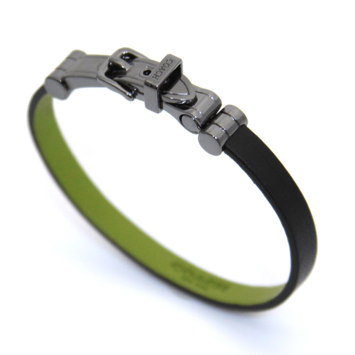 コーチ COACH 58438 Sv/Cornflower Denim (BKLCO) ツートーン グラブタン レザー バックル ブレスレット