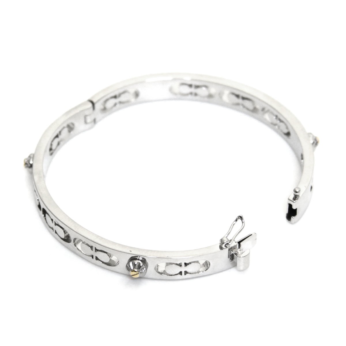 コーチ COACH 58926 Silver (SLV) デイジー リベット ピアスド キッシング C ヒンジド バングル ブレスレット