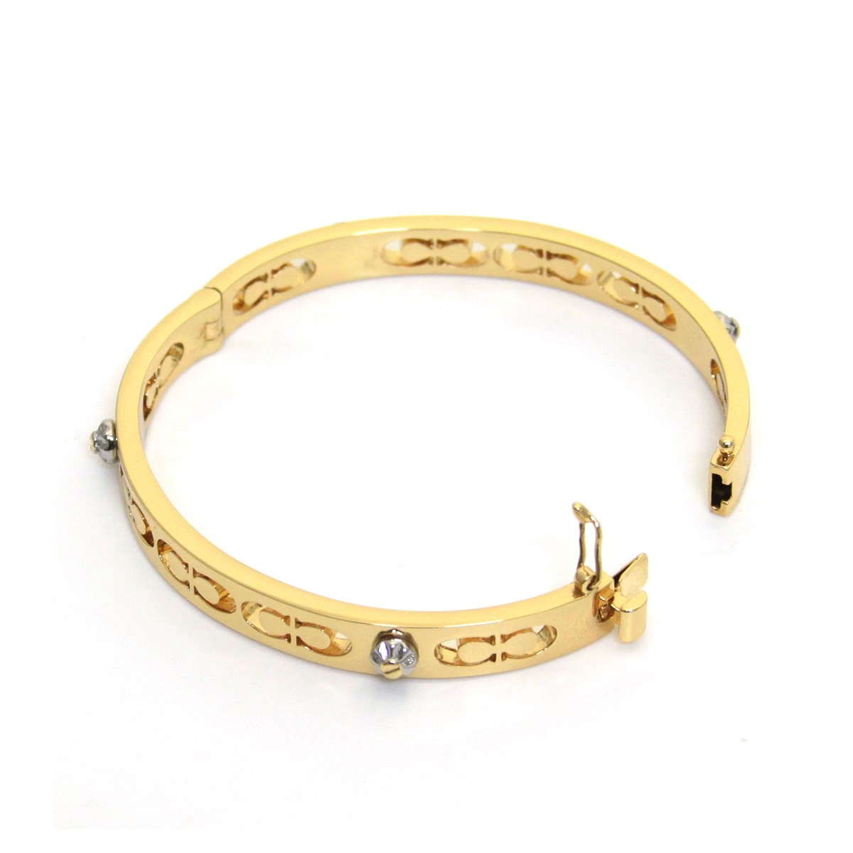 コーチ COACH 58926 Gold (GLD) デイジー リベット ピアスド キッシング C ヒンジド バングル ブレスレット