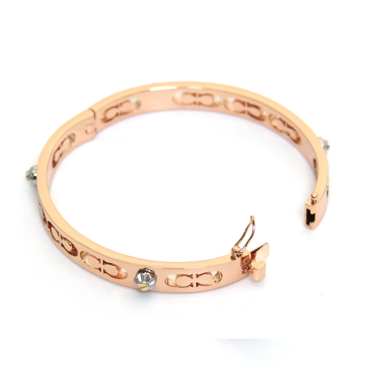 コーチ COACH 58926 Rosegold (RGD) デイジー リベット ピアスド キッシング C ヒンジド バングル ブレスレット
