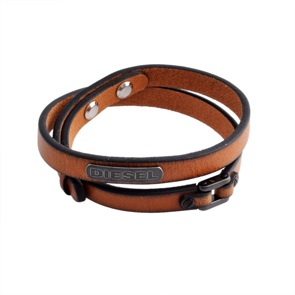ディーゼル DIESEL DX0984040 レザー 2連 ダブルラップ メンズ ブレスレット