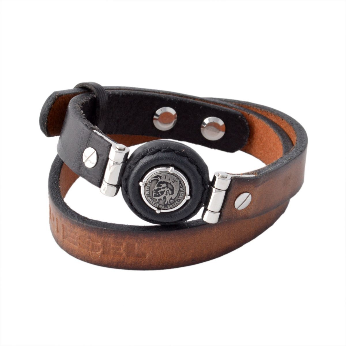 ディーゼル DIESEL DX1021040  ブレイブマン レザー ラップ 2連 メンズ ブレスレット