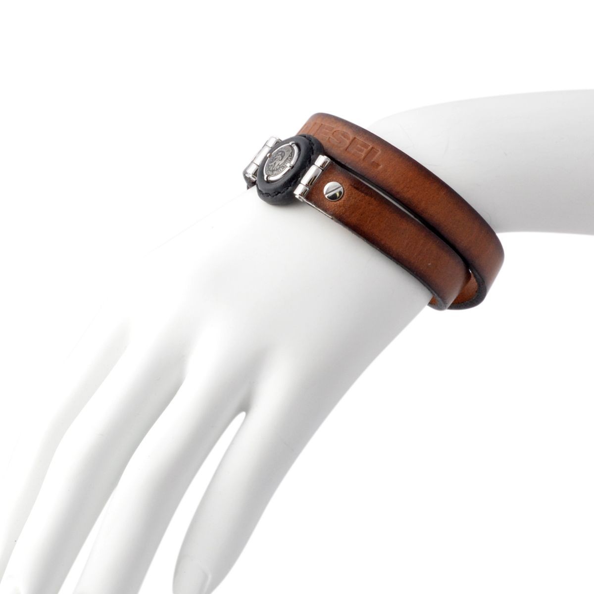 ディーゼル DIESEL DX1021040  ブレイブマン レザー ラップ 2連 メンズ ブレスレット