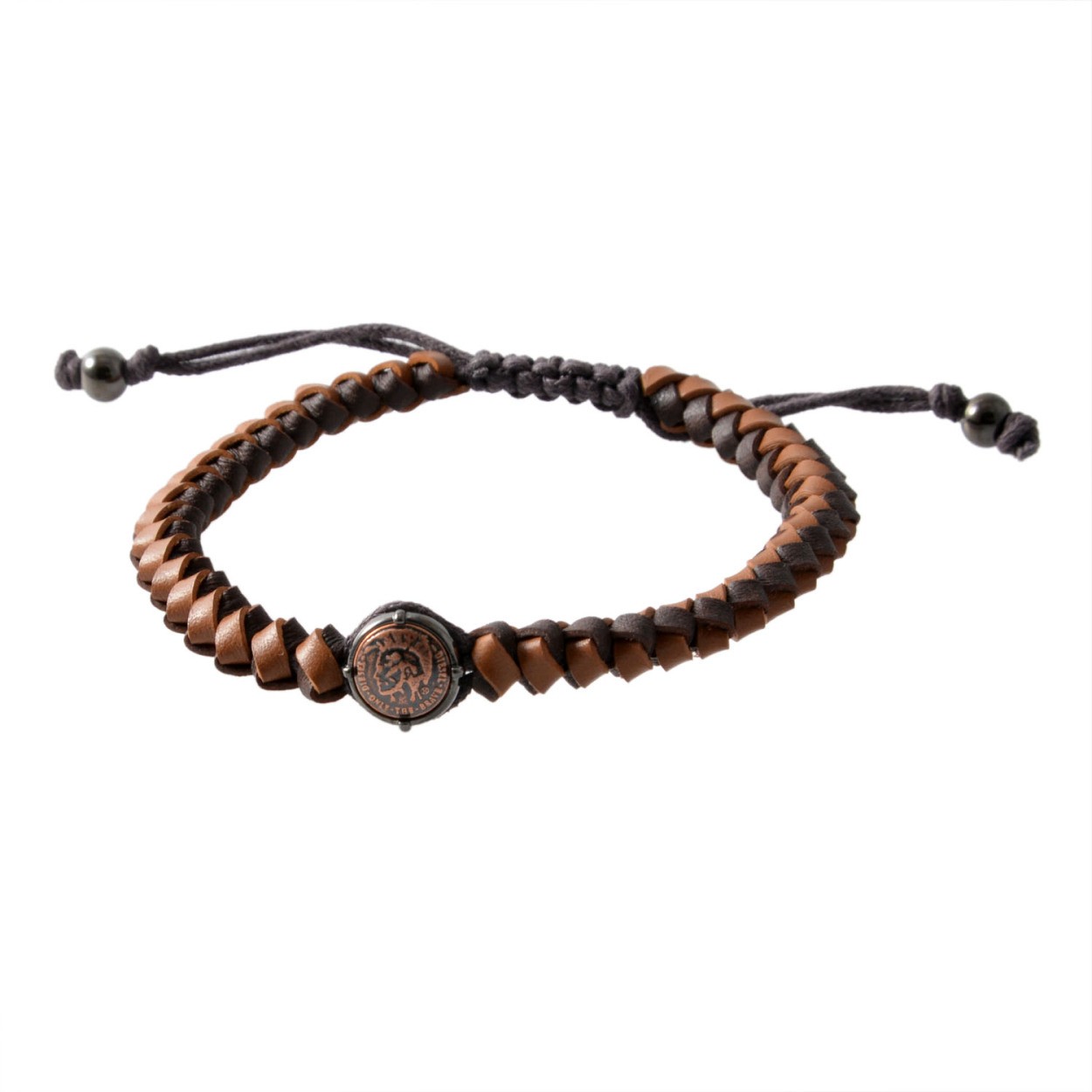 ディーゼル DIESEL DX1066060 編み込みレザー メンズ ブレスレット ブレイブマン（モヒカン）