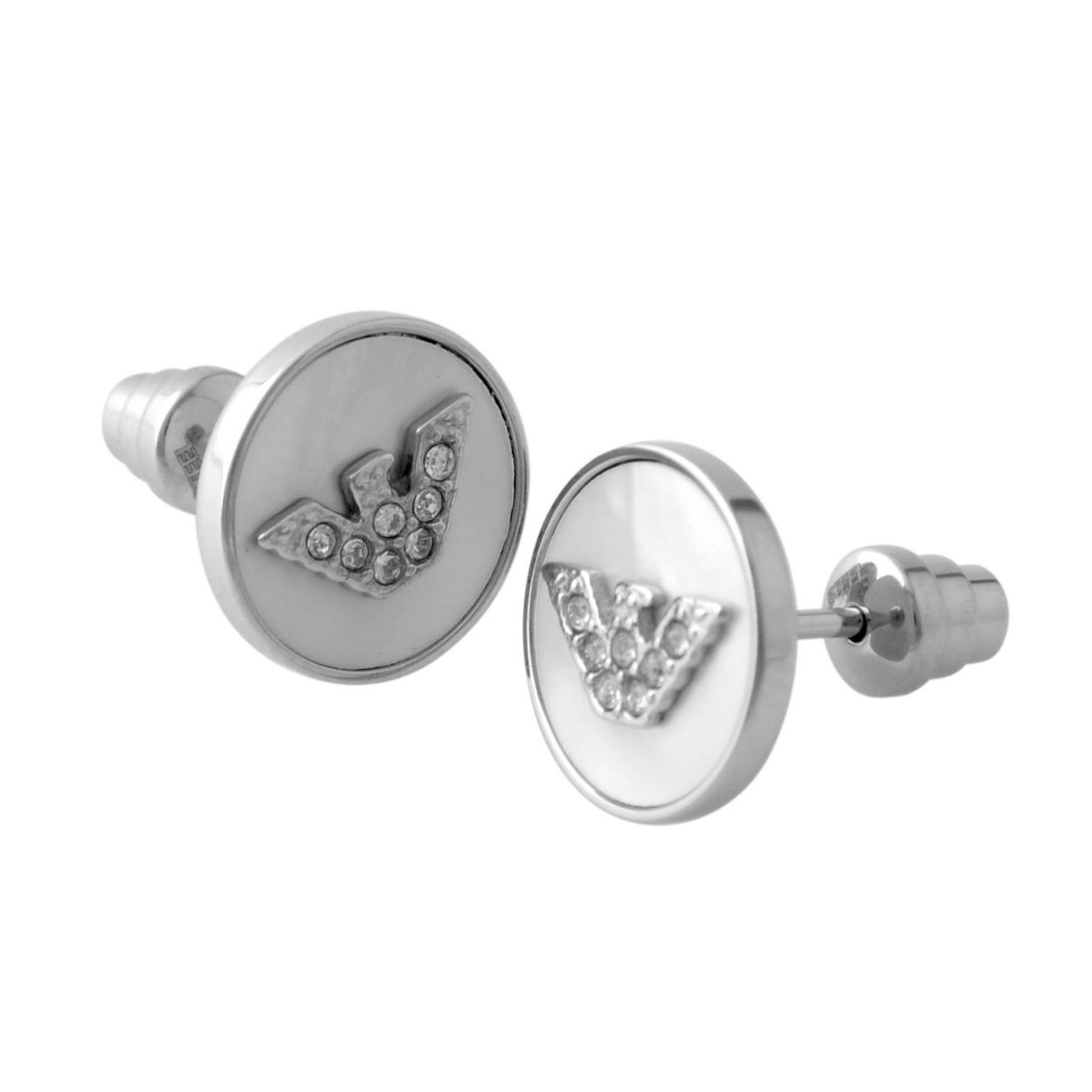 エンポリオアルマーニ EMPORIO ARMANI EGS2355040 イーグルロゴ スタッド ピアス STEEL/PP Stones/MOP