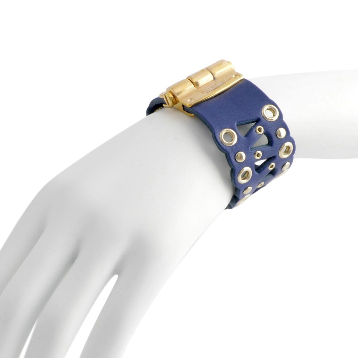 フルラ FURLA 831781 BPS3 FG0 BLU COBALTO カットワークレザー バングル ブレスレット VENERE BANGLE TRAFORO