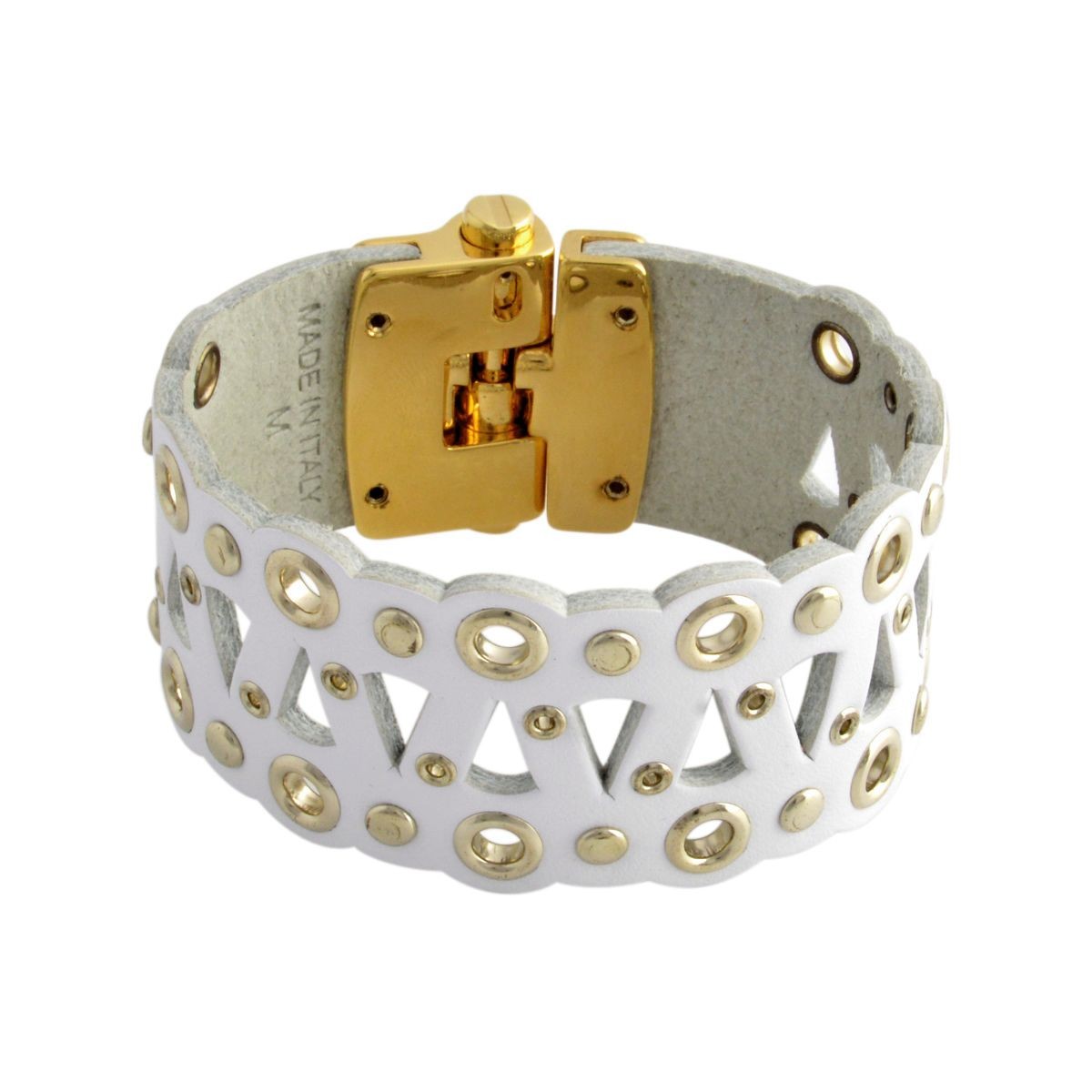 フルラ FURLA 831784 BPS3 FG0 CHALK カットワークレザー バングル ブレスレット VENERE BANGLE TRAFORO