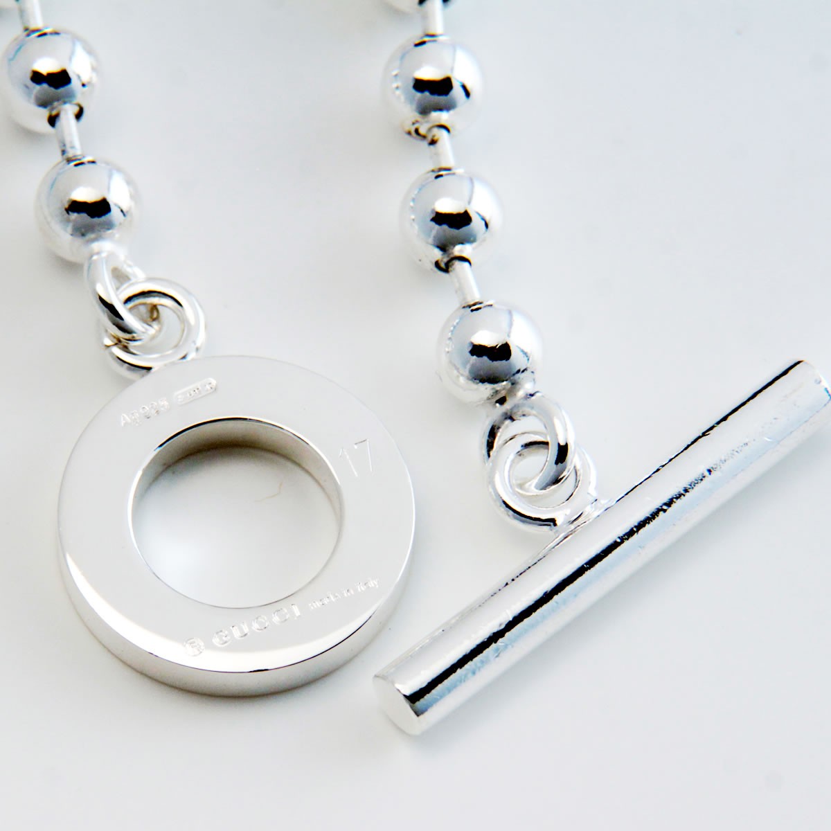 グッチ GUCCI 010294-09840-0006 BOULE ボールチェーン ブレスレット 18cm スターリングシルバー