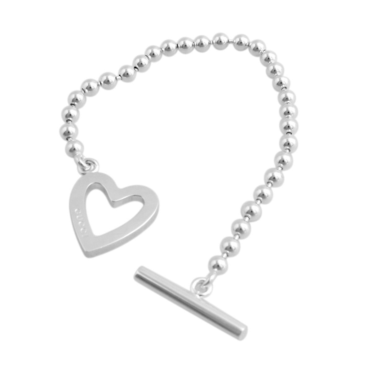 グッチ GUCCI 181447-J8400-8106 TOGGLE HEART トグル ハート ボール チェーン ブレスレット 16cm