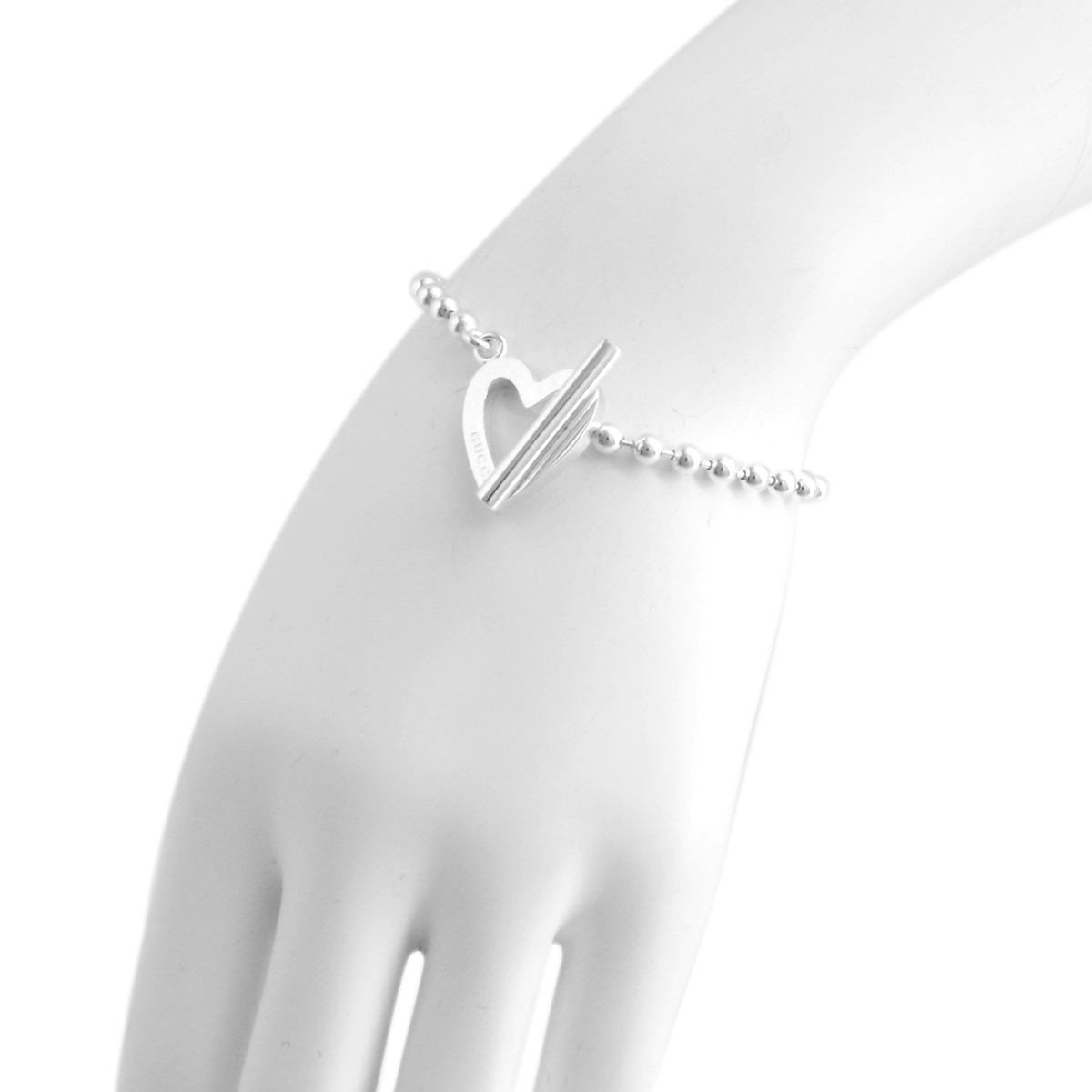 グッチ GUCCI 181447-J8400-8106 TOGGLE HEART トグル ハート ボール チェーン ブレスレット 16cm