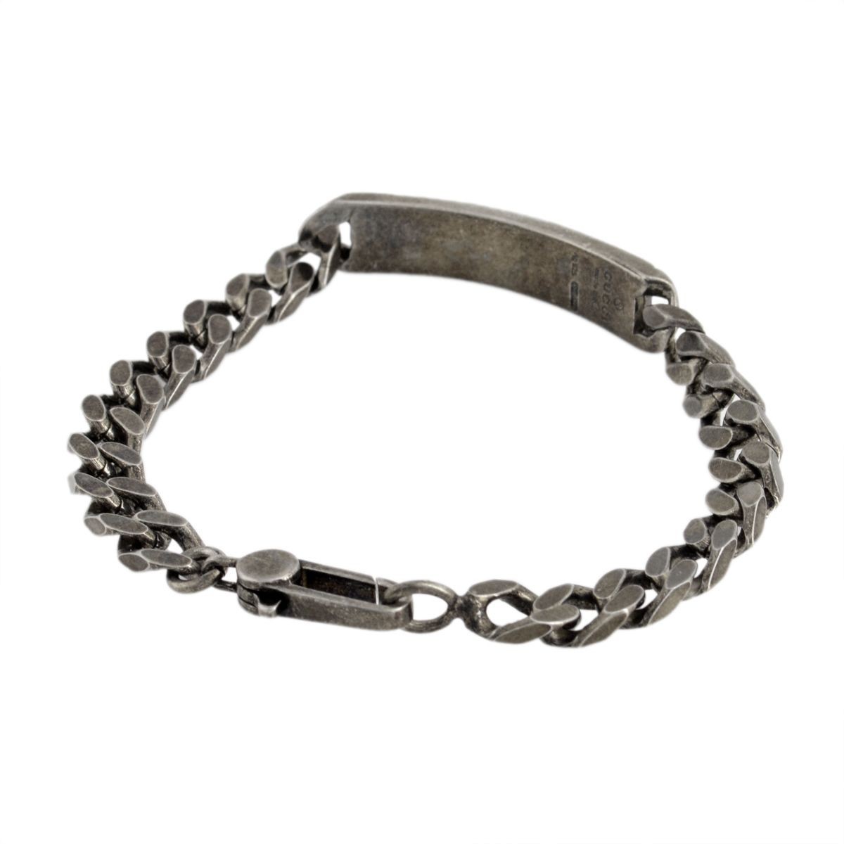 グッチ GUCCI 295676-J89L0-8518 DIAMANTISSIMA ディアマンティッシマ エイジドパラジウム メンズ リンクチェーン ブレスレット 17cm