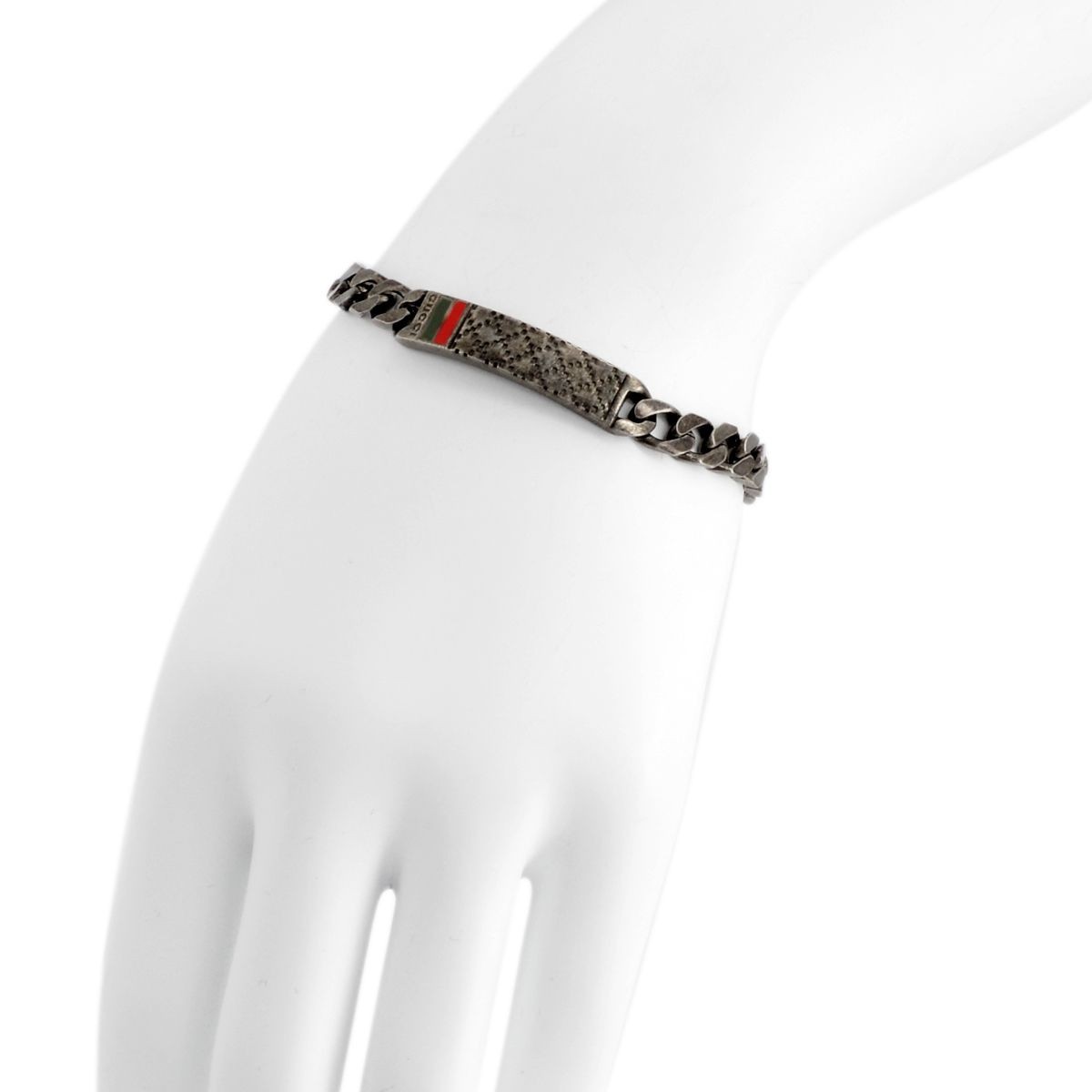 グッチ GUCCI 295676-J89L0-8518 DIAMANTISSIMA ディアマンティッシマ エイジドパラジウム メンズ リンクチェーン ブレスレット 17cm
