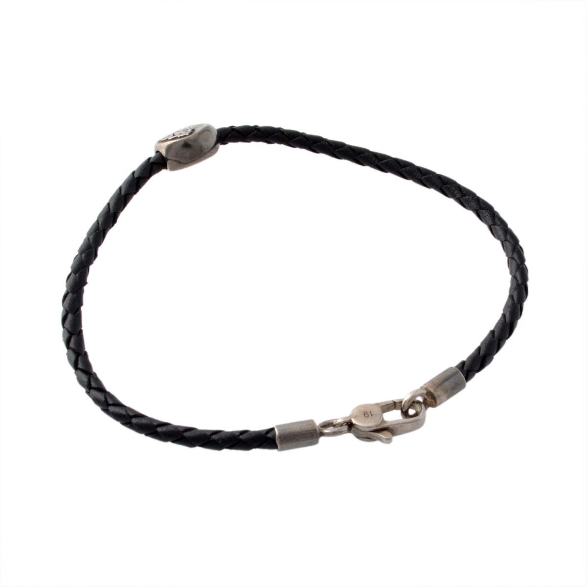 グッチ GUCCI 270577-J8980-8163 19cm CREST クレスト 編み込みレザー メンズ ブレスレット