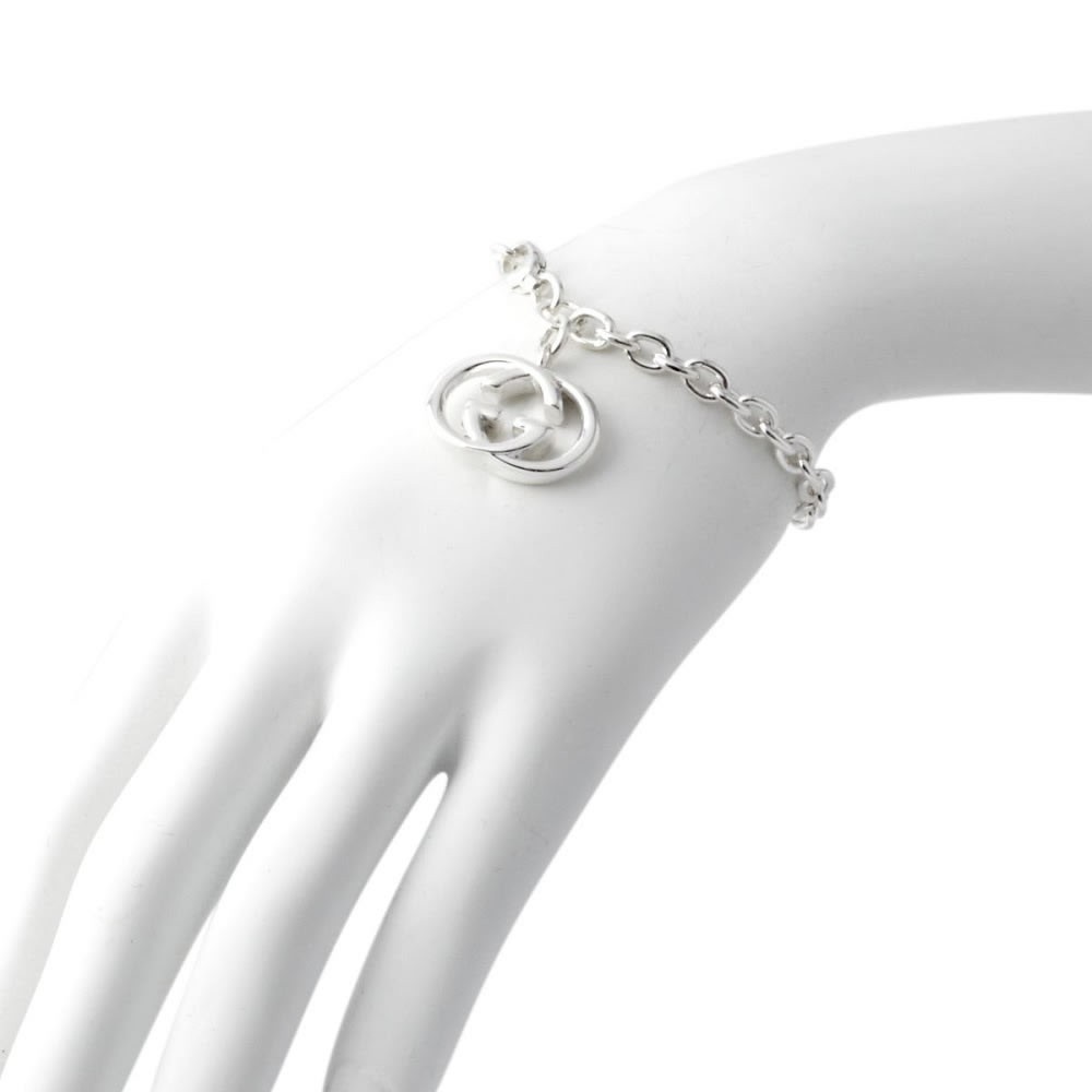 グッチ GUCCI 190501-J8400-8106 17cm SILVER BRITT シルバー ブリット チャーム ブレスレット インターロッキングG