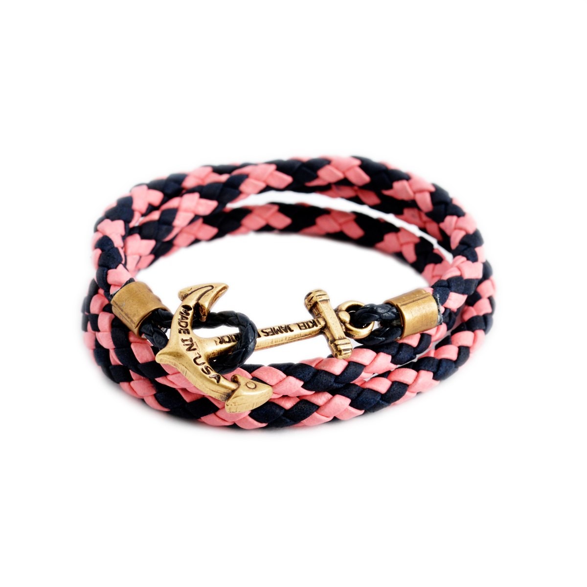 キールジェイムスパトリック Kiel James Patrick JS-3183-S Quartermaster Collection Landon Landing アンカーモチーフ 3連 レザー編み込みブレスレット ユニセックス