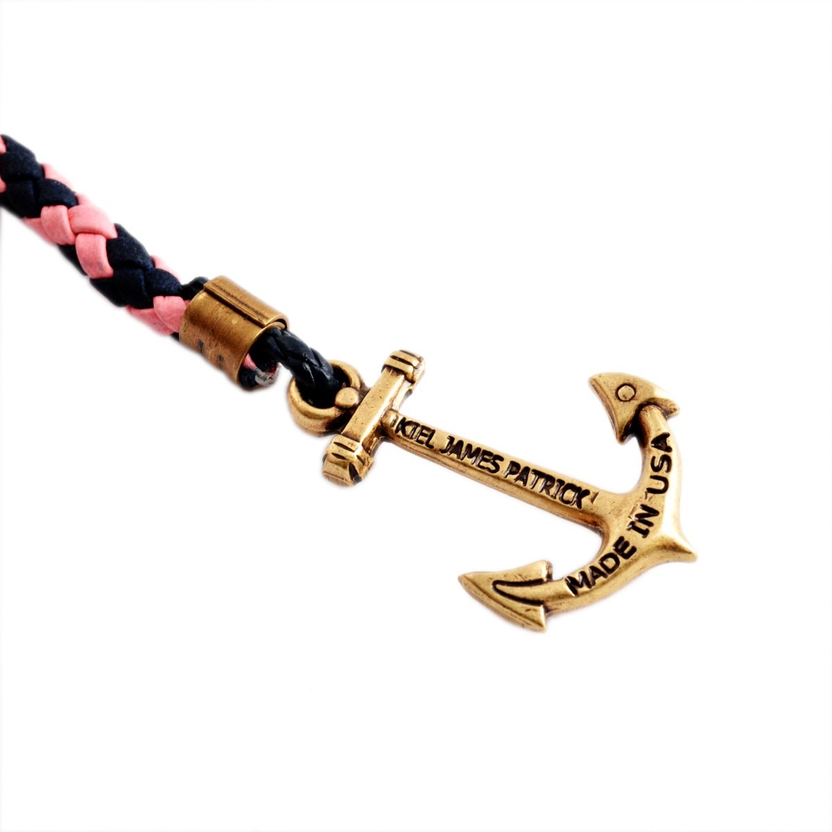 キールジェイムスパトリック Kiel James Patrick JS-3183-S Quartermaster Collection Landon Landing アンカーモチーフ 3連 レザー編み込みブレスレット ユニセックス
