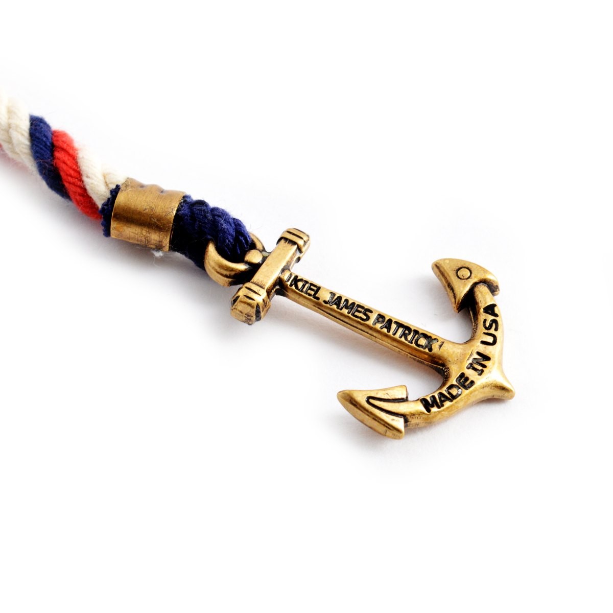 キールジェイムスパトリック Kiel James Patrick LH-898-601 Lanyard Hitch Collection Jack Fitz アンカーモチーフ 3連 ロープブレスレット ユニセックス
