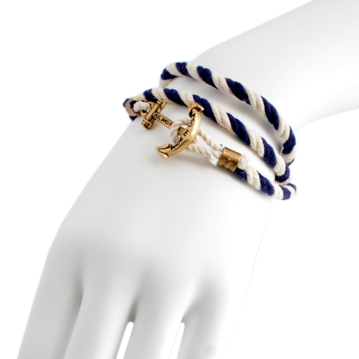 キールジェイムスパトリック Kiel James Patrick LH-902-401 Lanyard Hitch Collection Peter Wence アンカーモチーフ 3連 ロープブレスレット ユニセックス