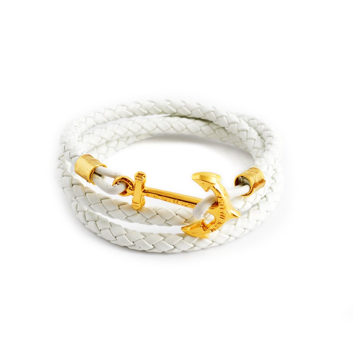 キールジェイムスパトリック Kiel James Patrick QM-1348-1050 Quartermaster Collection White Coral Beach アンカーモチーフ 3連 レザー編み込みブレスレット ユニセックス