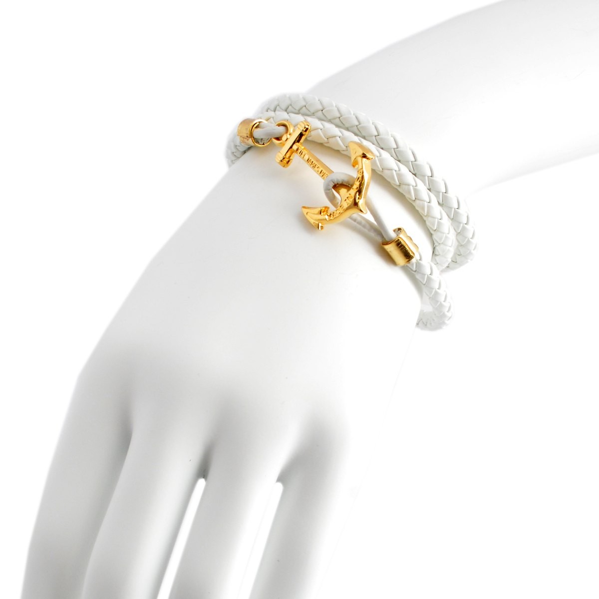 キールジェイムスパトリック Kiel James Patrick QM-1348-1050 Quartermaster Collection White Coral Beach アンカーモチーフ 3連 レザー編み込みブレスレット ユニセックス