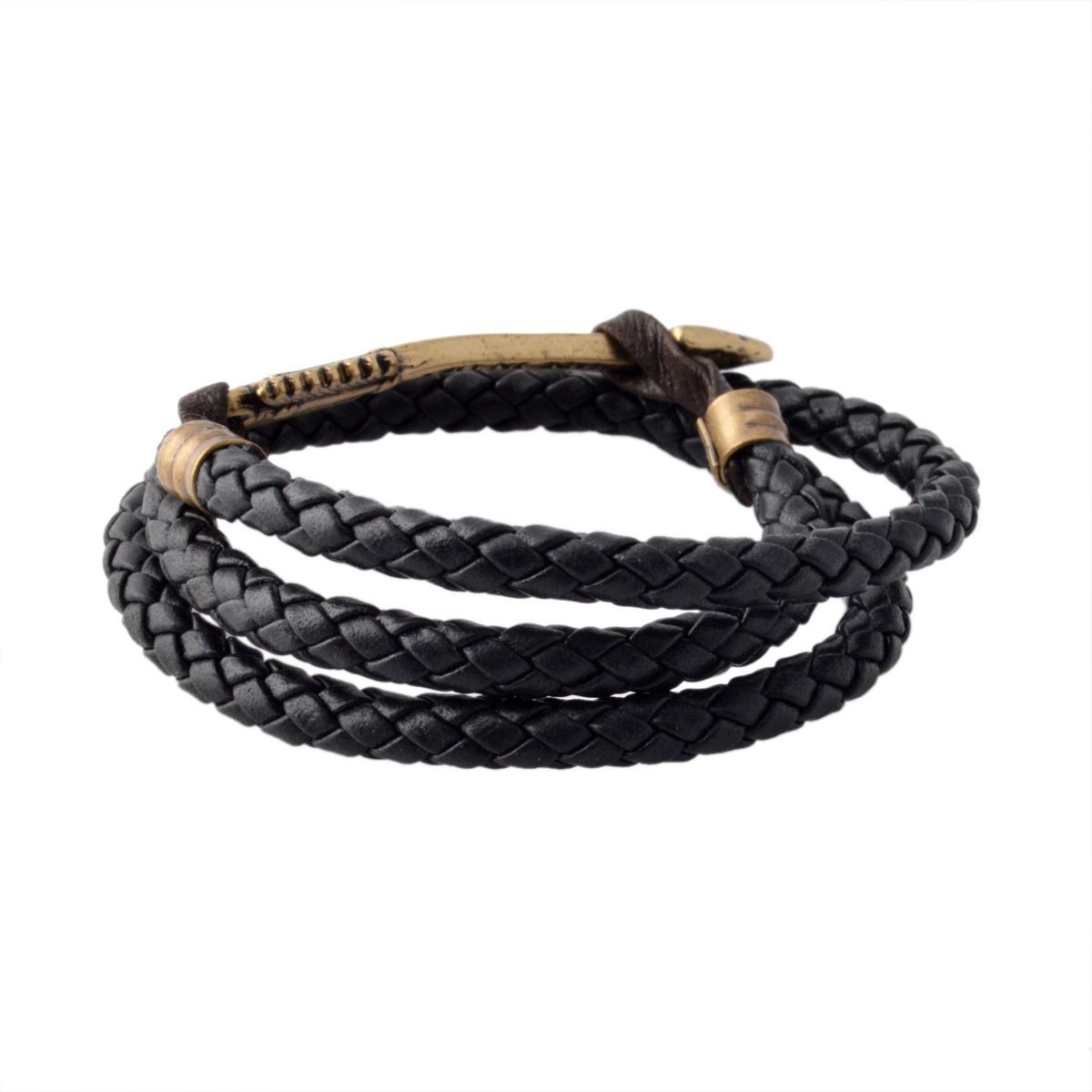 キールジェイムスパトリック Kiel James Patrick AR-1605-001 アローモチーフ 3連 レザー編み込みブレスレット ユニセックス Archer Collection John Snow