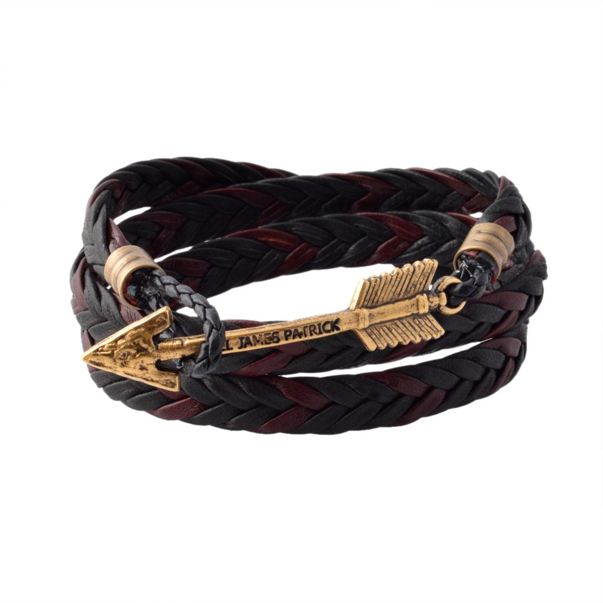 キールジェイムスパトリック Kiel James Patrick AR-1610-001 アローモチーフ 3連 レザー編み込みブレスレット ユニセックス Archer Collection Redwing Blackbird