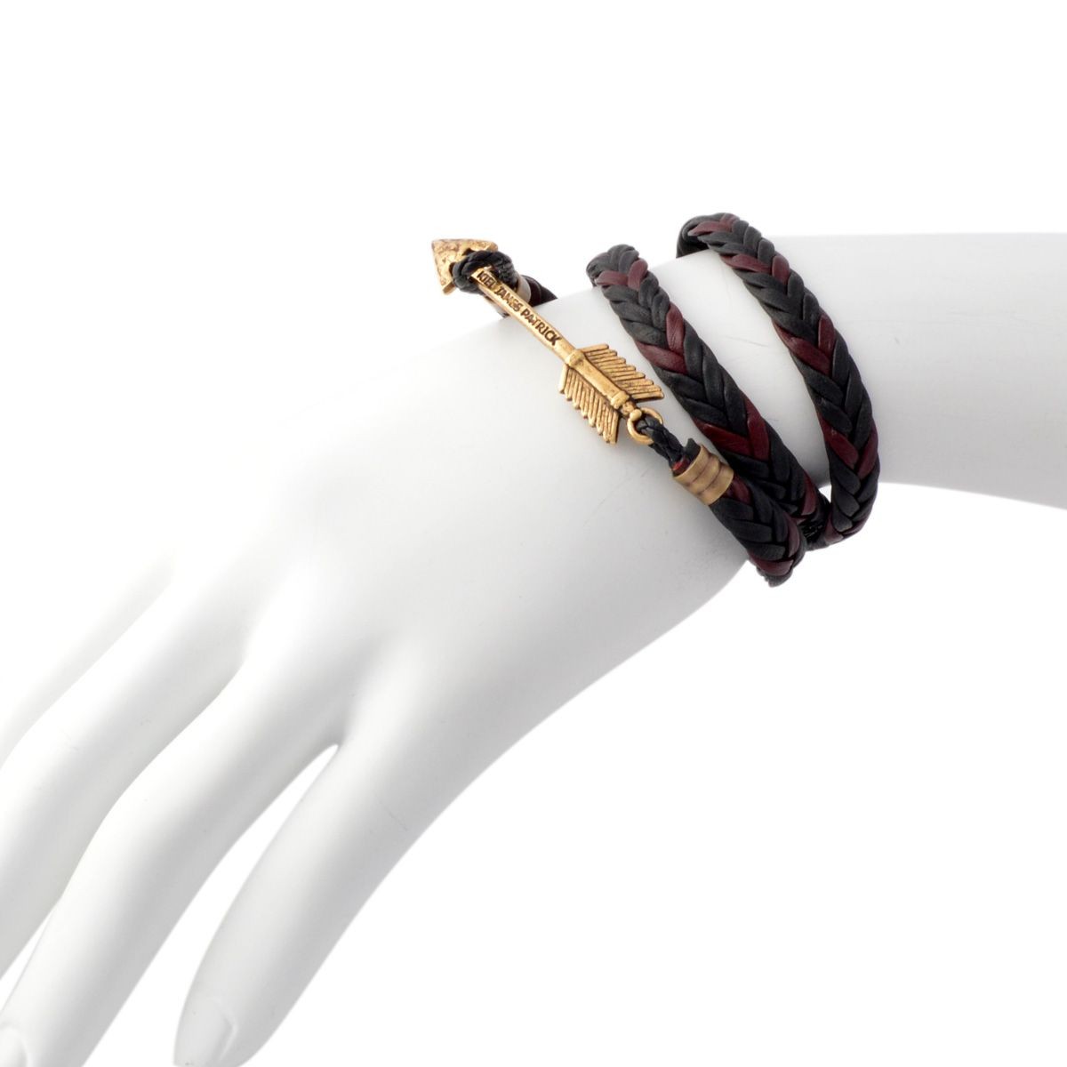 キールジェイムスパトリック Kiel James Patrick AR-1610-001 アローモチーフ 3連 レザー編み込みブレスレット ユニセックス Archer Collection Redwing Blackbird