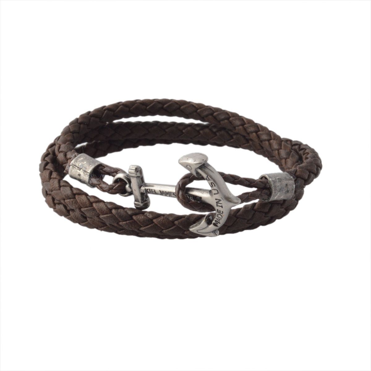 キールジェイムスパトリック Kiel James Patrick QM-1614-991 アンカーモチーフ 3連 レザー編み込みブレスレット ユニセックス Quartermaster Bracelets Barrel of Rum