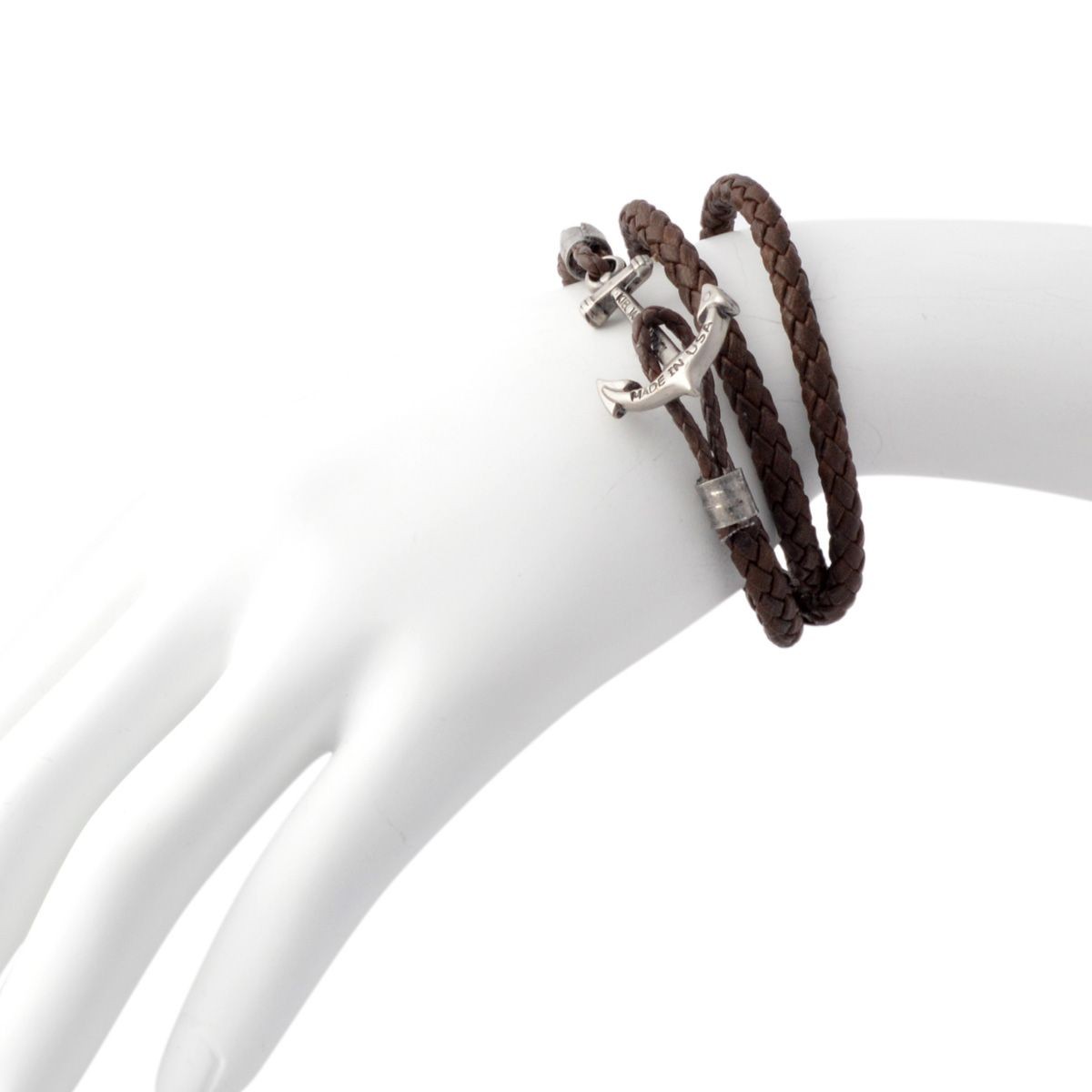 キールジェイムスパトリック Kiel James Patrick QM-1614-991 アンカーモチーフ 3連 レザー編み込みブレスレット ユニセックス Quartermaster Bracelets Barrel of Rum