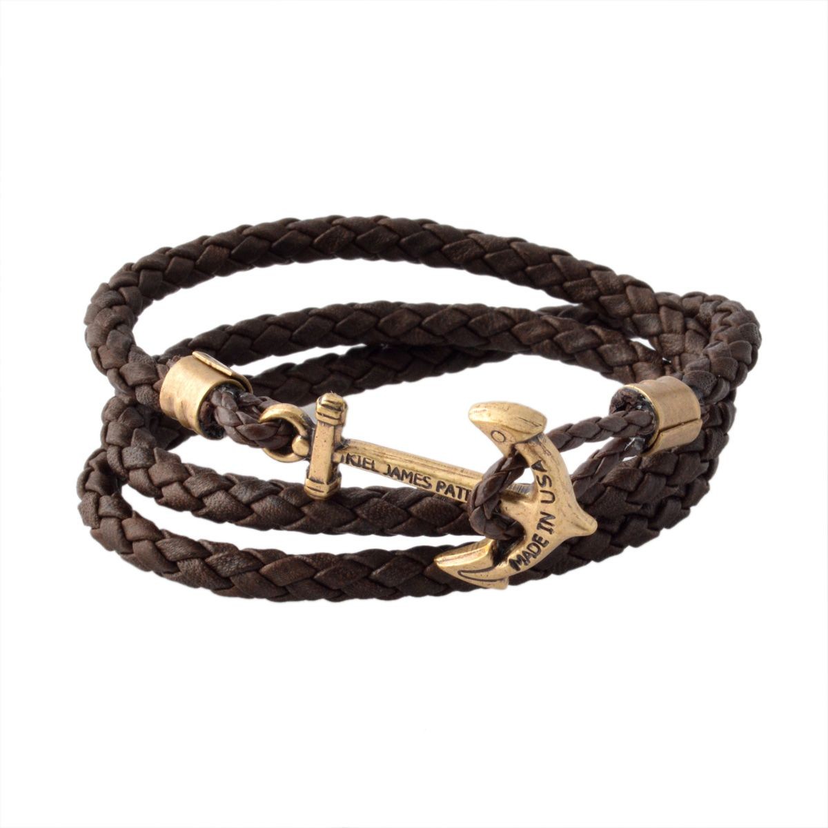 キールジェイムスパトリック Kiel James Patrick QM-923-993 アンカーモチーフ 3連 レザー編み込みブレスレット ユニセックス Quartermaster Bracelets Tom Cypher's Phantom