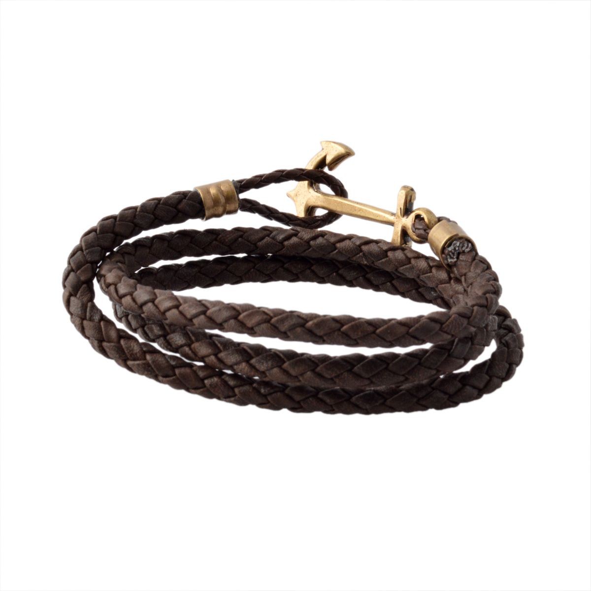 キールジェイムスパトリック Kiel James Patrick QM-923-993 アンカーモチーフ 3連 レザー編み込みブレスレット ユニセックス Quartermaster Bracelets Tom Cypher's Phantom