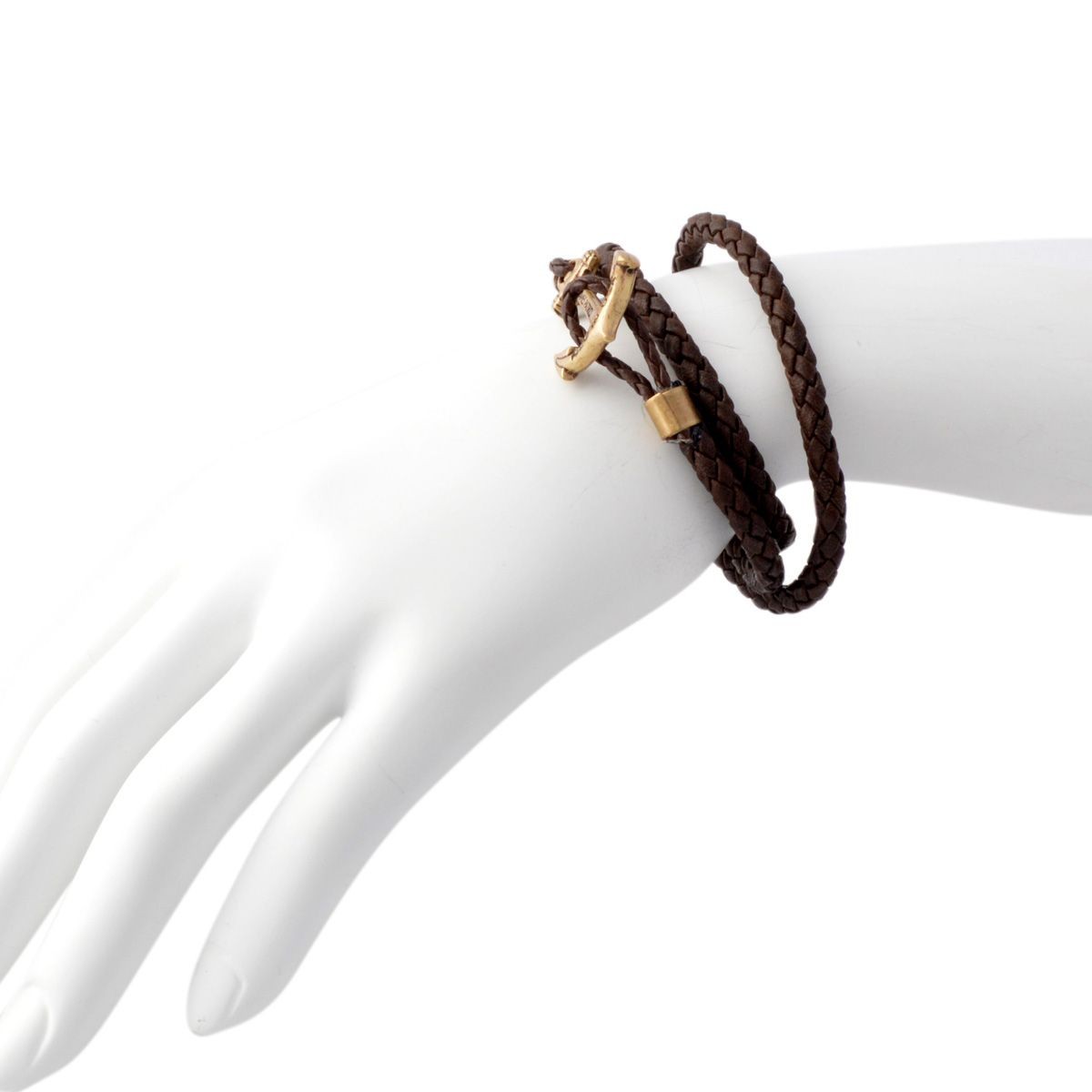 キールジェイムスパトリック Kiel James Patrick QM-923-993 アンカーモチーフ 3連 レザー編み込みブレスレット ユニセックス Quartermaster Bracelets Tom Cypher's Phantom