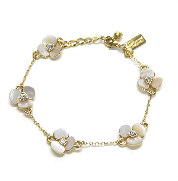 ケイトスペード DISCO PANSY  Thin Bracelet パンジーモチーフのブレスレット WBRU6750
