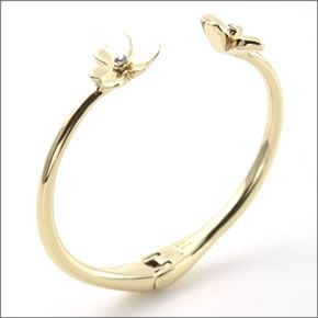 ケイトスペード PANSY BLOSSOMS thin cuff パンジーモチーフ クリスタル・ビジュー カフ バングル ブレスレット WBRU9863-711