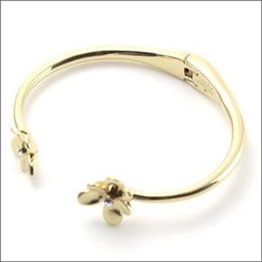 ケイトスペード PANSY BLOSSOMS thin cuff パンジーモチーフ クリスタル・ビジュー カフ バングル ブレスレット WBRU9863-711