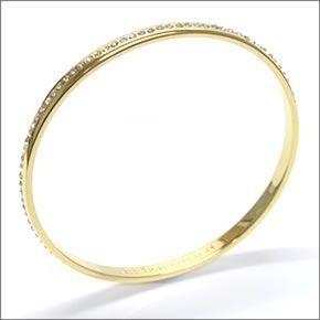 ケイトスペード WBRU9701-921 IDIOM BANGLES 内側にさりげなく刻印された「ALL THAT GLITTERS」のロゴがキュートなクリスタル・パヴェ バングル