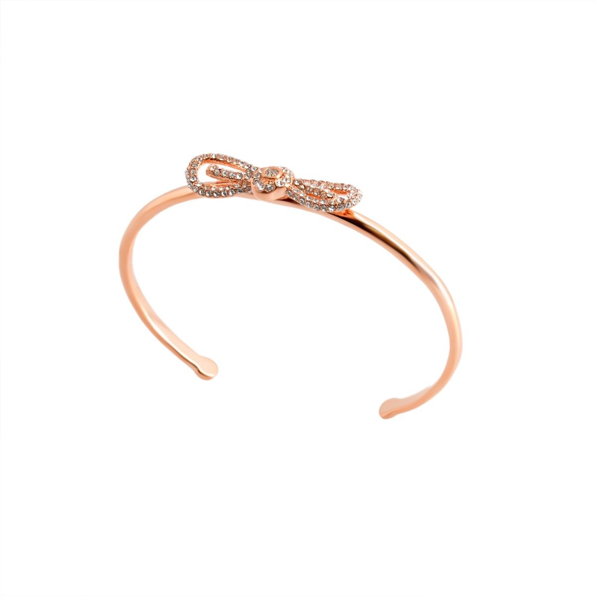 ケイトスペード Kate Spade WBRUB643-704 Clear/Rose Gold パヴェ ビジュー×リボン カフバングル Dainty Sparklers Pave Bow Cuff