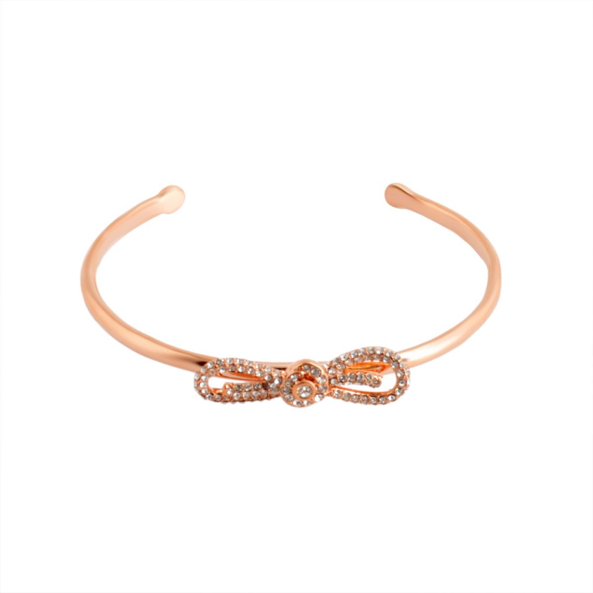 ケイトスペード Kate Spade WBRUB643-704 Clear/Rose Gold パヴェ ビジュー×リボン カフバングル Dainty Sparklers Pave Bow Cuff
