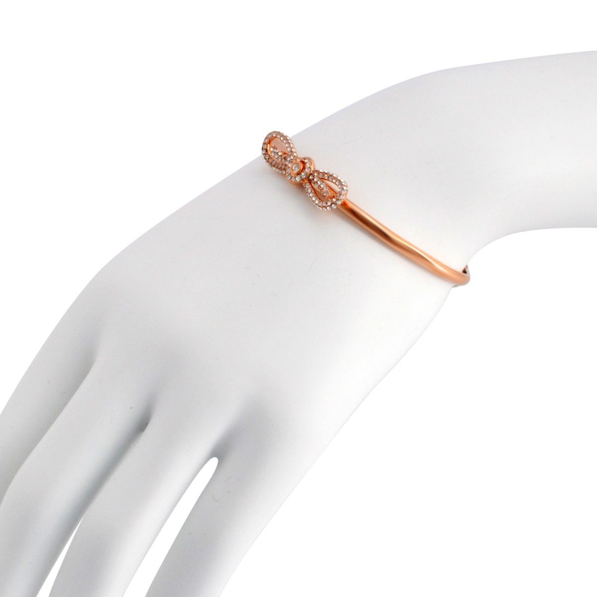 ケイトスペード Kate Spade WBRUB643-704 Clear/Rose Gold パヴェ ビジュー×リボン カフバングル Dainty Sparklers Pave Bow Cuff