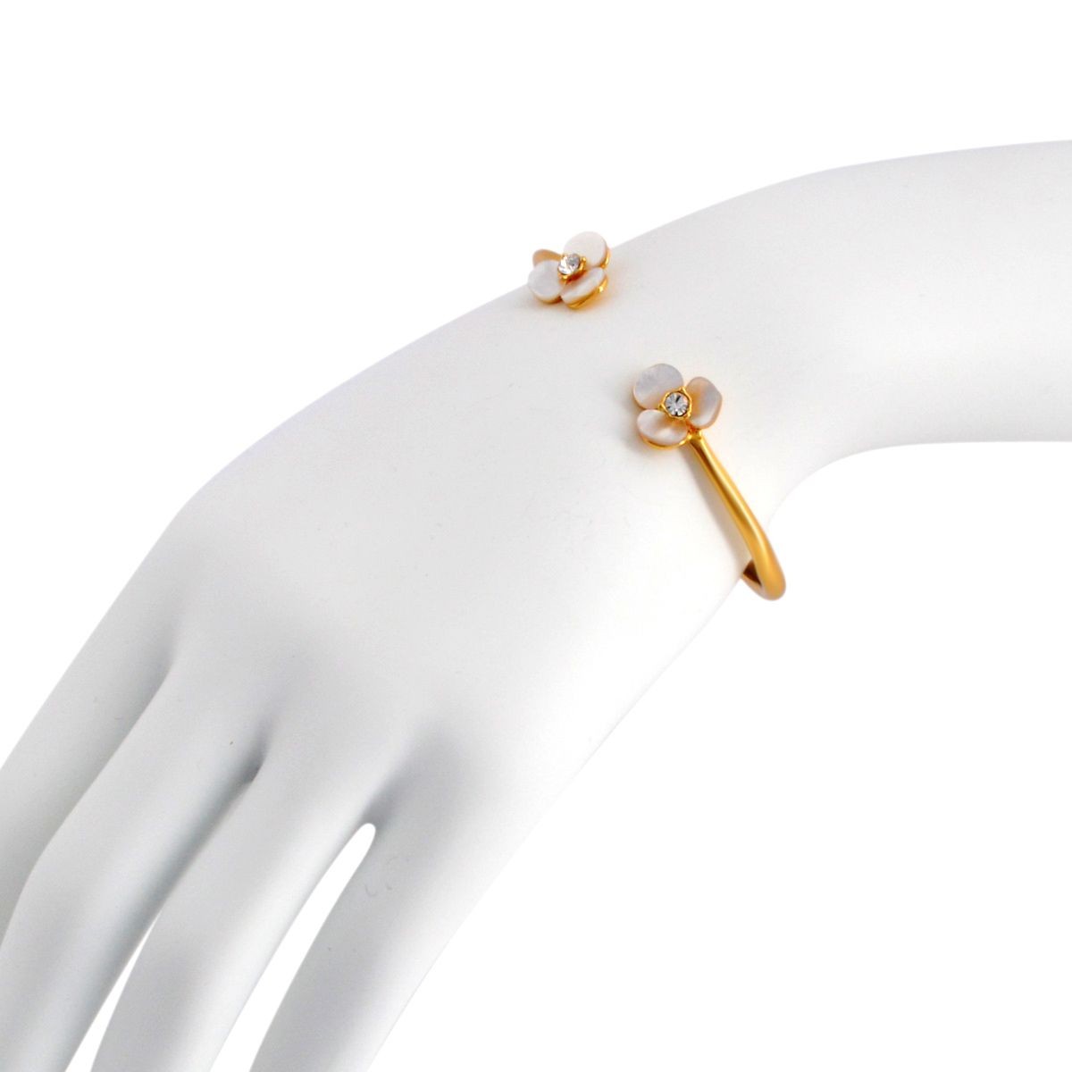 ケイトスペード Kate Spade WBRUB663-110 Cleam/Clear ビジュー×パンジー カフバングル Disco Pansy Thin Cuff