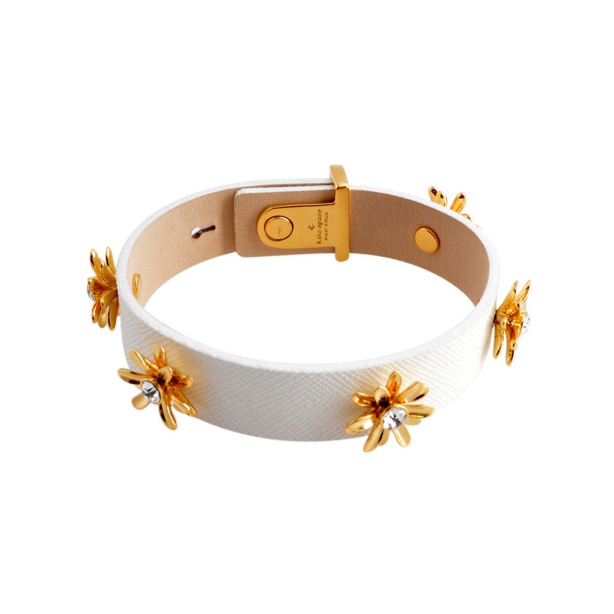 ケイトスペード Kate Spade WBRUB812-100 White ビジュー×デイジー レザーブレスレット Dazzling Daisies Leather Bracelet