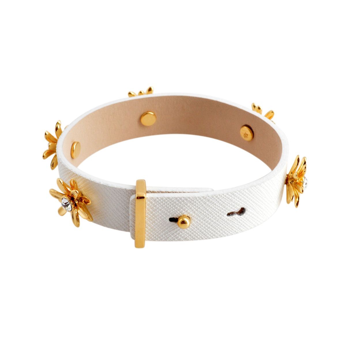 ケイトスペード Kate Spade WBRUB812-100 White ビジュー×デイジー レザーブレスレット Dazzling Daisies Leather Bracelet