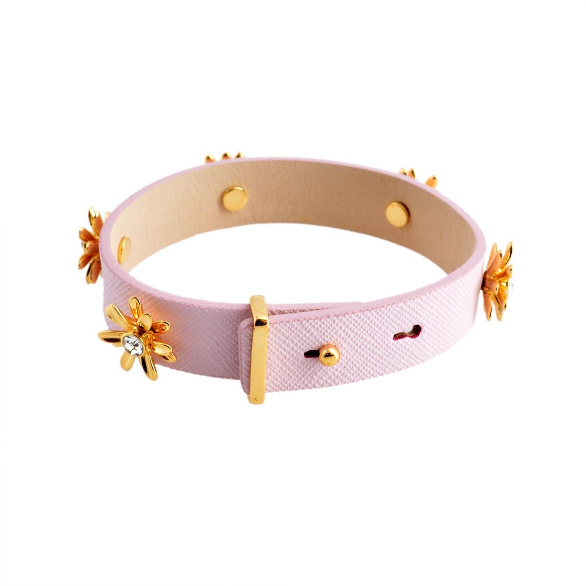 ケイトスペード Kate Spade WBRUB812-696 Light Blush ビジュー×デイジー レザーブレスレット Dazzling Daisies Leather Bracelet