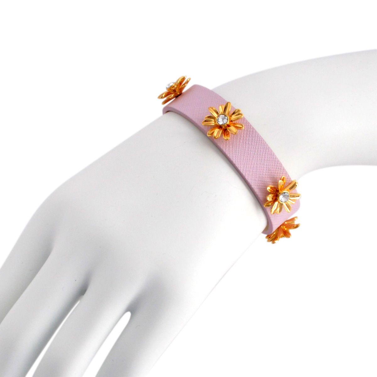ケイトスペード Kate Spade WBRUB812-696 Light Blush ビジュー×デイジー レザーブレスレット Dazzling Daisies Leather Bracelet
